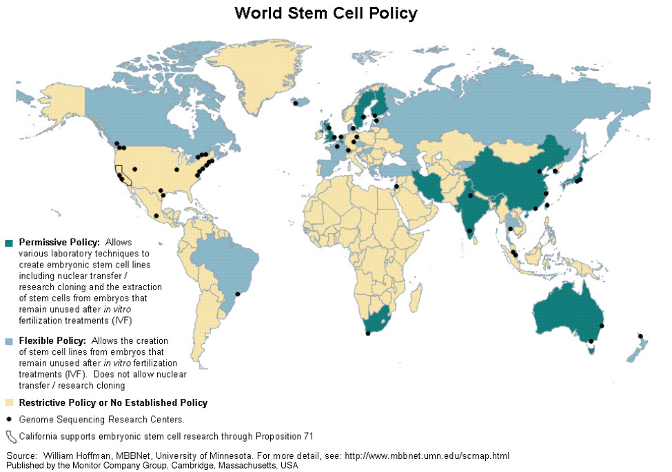 Stem Cell Policy: World Stem Cell Map